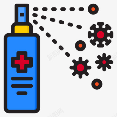 医疗保健清洁喷雾医疗保健16线性颜色图标