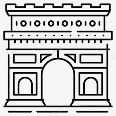 法国凯旋门风情凯旋门法国地标历史纪念碑图标