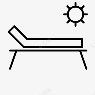 躺椅夏日阳光图标