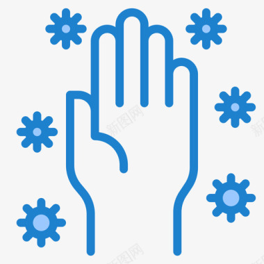 病毒冠状病毒洗手液4蓝色图标