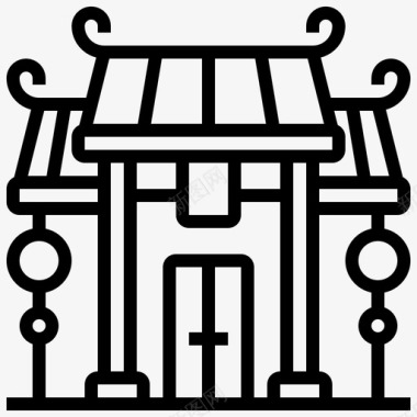 庙宇门神祠中国庙宇图标