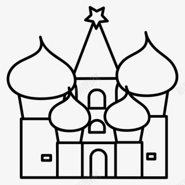 莫斯科克里姆林宫历史建筑莫斯科地标图标