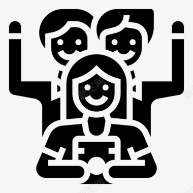 都市人群暴民人群抗议图标