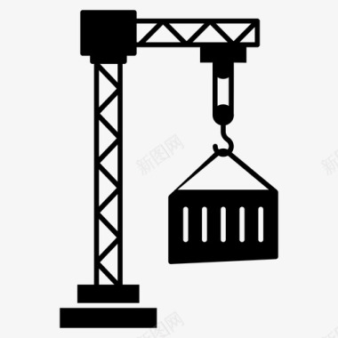 等级提升装卸平台施工起重机吊钩图标