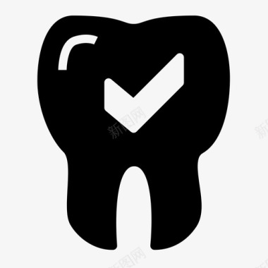 亮白牙齿健康的牙齿牙医医学图标