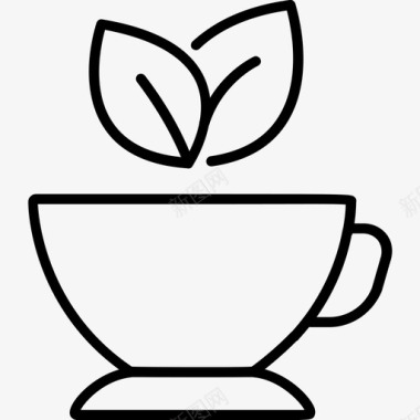 茶杯子绿色图标