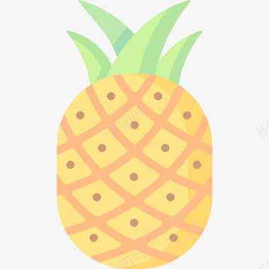 菠萝特写菠萝热带目的地2平坦图标