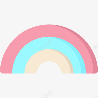 水彩彩虹素材彩虹弹簧180扁平图标