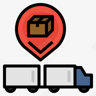 送货的人送货车送货服务3扁平图标