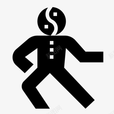 太极太极替代医学45固体图标