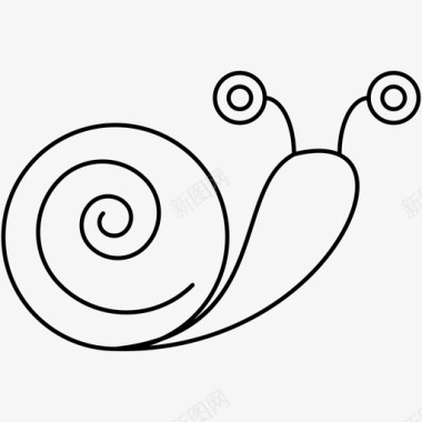 蜗牛秋季1px线条图标图标