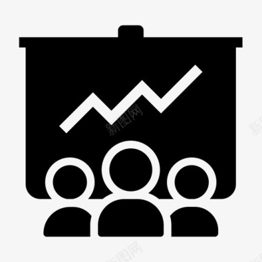 绩效考核培训演讲黑板会议图标