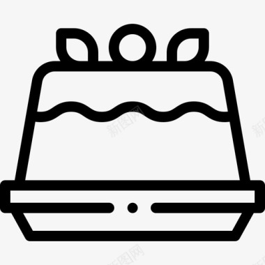 布丁布丁夏季食品和饮料4线性图标