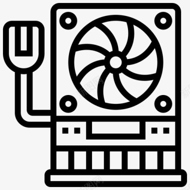 矢量风扇散热器计算机冷却器图标