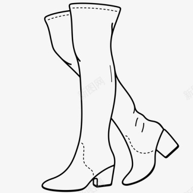 女式靴子长款鞋子图标
