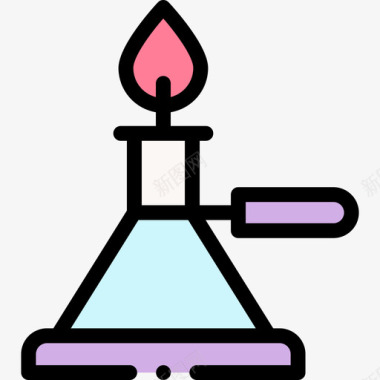 火焰图标火焰84实验室线性颜色图标