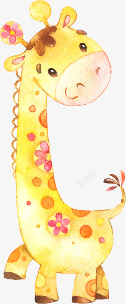 手绘水彩可爱卡通儿童热带动物水果树叶图案30手绘水素材