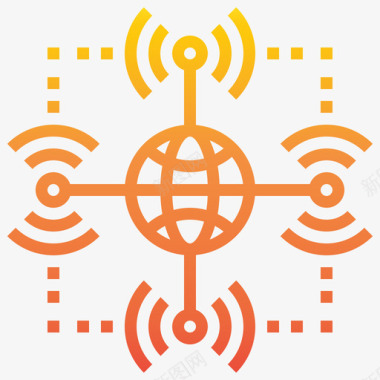 联通无线无线连接通信244梯度图标
