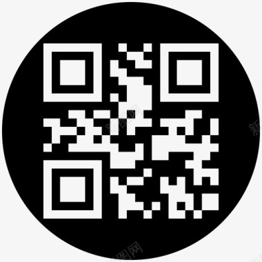 鳄鱼二维码qrcode二维码圆形填充图标