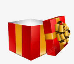 00650特写一个红色金色相间的礼品盒透明礼盒素材