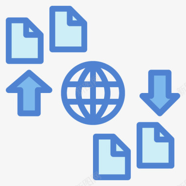 数据图工作数据传输在家工作82蓝色图标