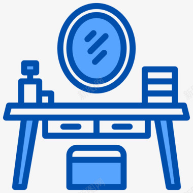 蓝色龙装饰梳妆台家具和装饰4蓝色图标