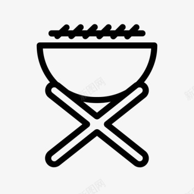 烤肉架烧烤架户外烹饪图标