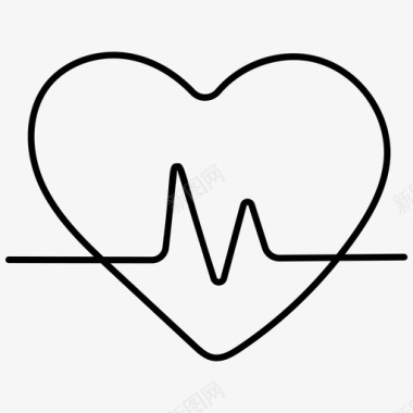 人体心跳图心脏病学人体心脏器官图标