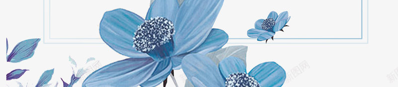 手绘蓝色清新边框装饰壁纸装饰壁纸png免抠素材_88icon https://88icon.com 装饰 壁纸 手绘 蓝色 清新 边框