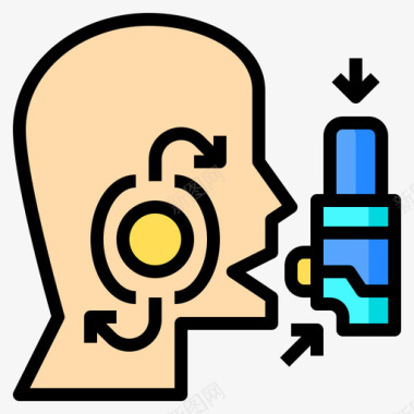 支气管支气管扩张剂过敏原15线性颜色图标