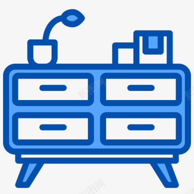 简洁装饰标识橱柜家具和装饰4蓝色图标