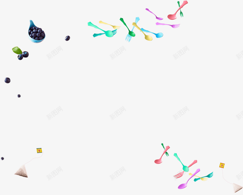 漂浮小物件彩色勺子蓝莓png免抠素材_88icon https://88icon.com 几何图形 勺子 圆形 圆环 小物件 海报 渐变 漂浮 紫色 绿色 蓝莓 首页 黄色
