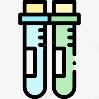 化学研究试管试管84实验室线性颜色图标