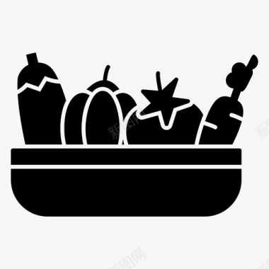 购物蔬菜篮子有机食品生蔬菜图标
