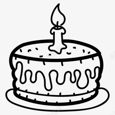 手绘蛋糕生日蛋糕奶油蛋糕图标