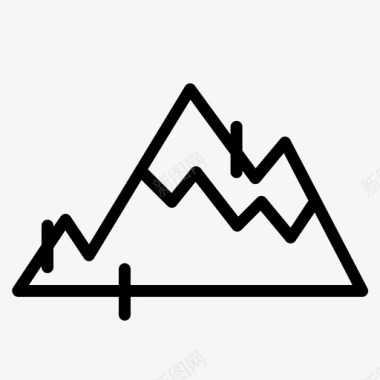 露营篝火登山野营远足图标