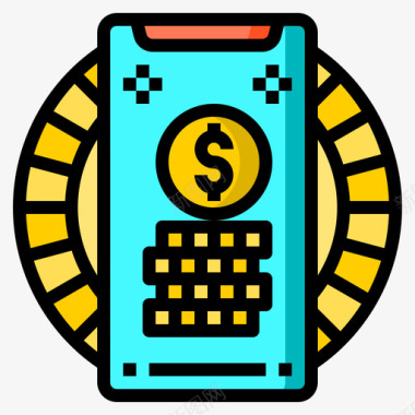 手机哔哩哔哩应用图标数字钱包智能手机应用程序22线性颜色图标