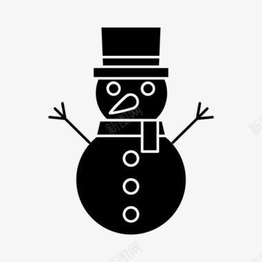 冬天的雪人雪人圣诞节圣诞老人图标