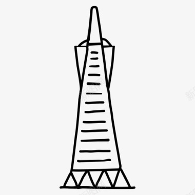 泛美金字塔建筑旧金山图标