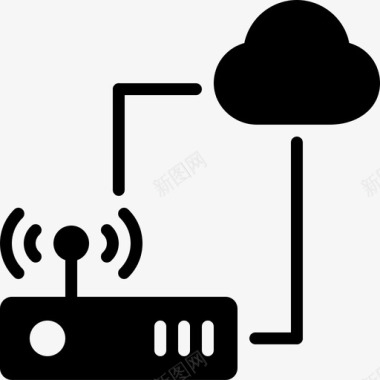 热点风向标路由器云热点互联网图标