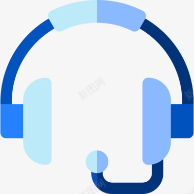 qq音乐应用图标设计耳机音乐和视频应用程序5扁平图标