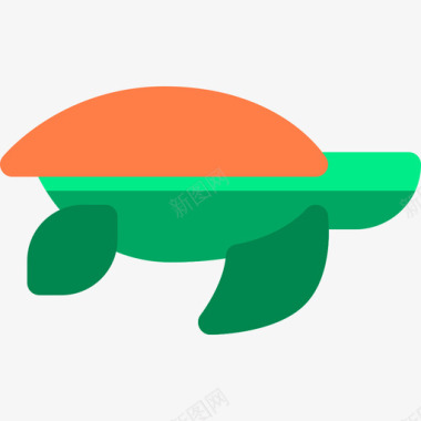 生物标志广告海龟海洋生物62扁平图标