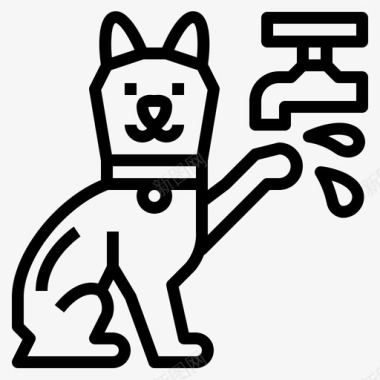 猫双猫洗手39线性图标