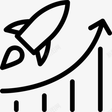 火箭发射创业和新业务12线性图标