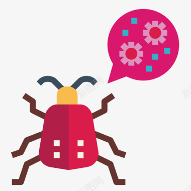 恶意软件的bugBug病毒传播99平坦图标