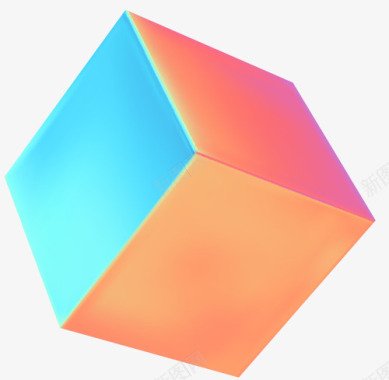 霓虹渐变不规则3D立体图形图免扣几何抽象概念不规则图标