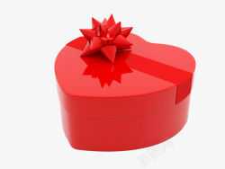 00667一个简洁闪亮的红色心形礼品盒特写高清礼盒素材