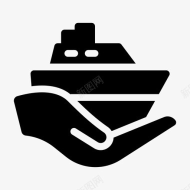 船船舶保护船护理图标