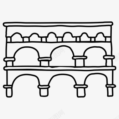 古典桥加德桥渡槽桥图标