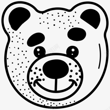动物可爱的泰迪熊动物卡通熊脸图标